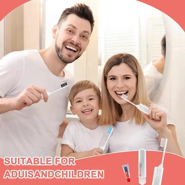 Alt view image 3 of 7 - Travel Toothbrush Set Portable Foldable Soft Toothbrushes with Mini Toothpaste Kit for Camping Hikig Business Trip (White)