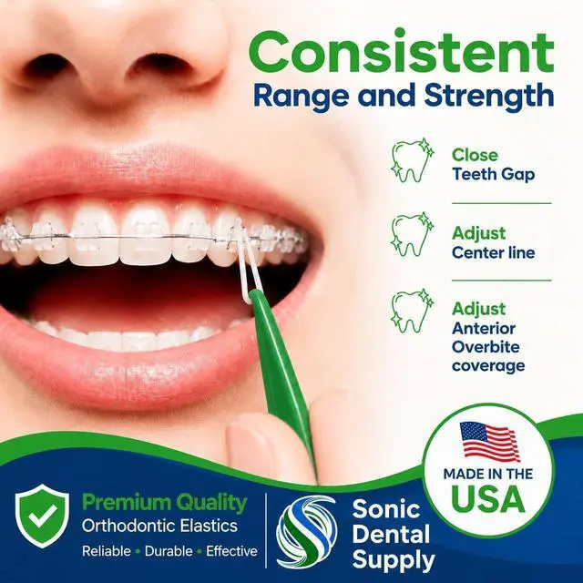 Alt view image 2 of 7 - 1/8 inch X-Heavy 6.5 oz - Orthodontic Elastic Rubber Bands - 100 Pack - Clear Latex Free, Small, Braces, Dreadlocks Hair Braids, Tooth Gap, Packaging, Crafts, Sonic Dental Supply - Made in USA