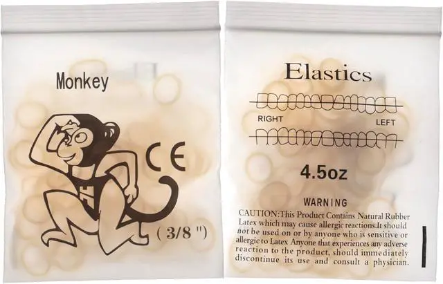 Main image of 10 Packs 1000Pcs Clear Elastics Dental Orthodontic Rubber Bands Ligature Ties Traction Ring (3-8, 4.5OZ)