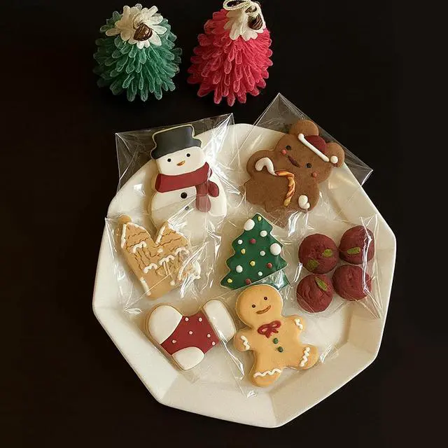 Alt view image 2 of 7 - WIKDAY 200PCS Cookie Bags 4x4 Inches Clear Self Sealing Cellophane Bags
