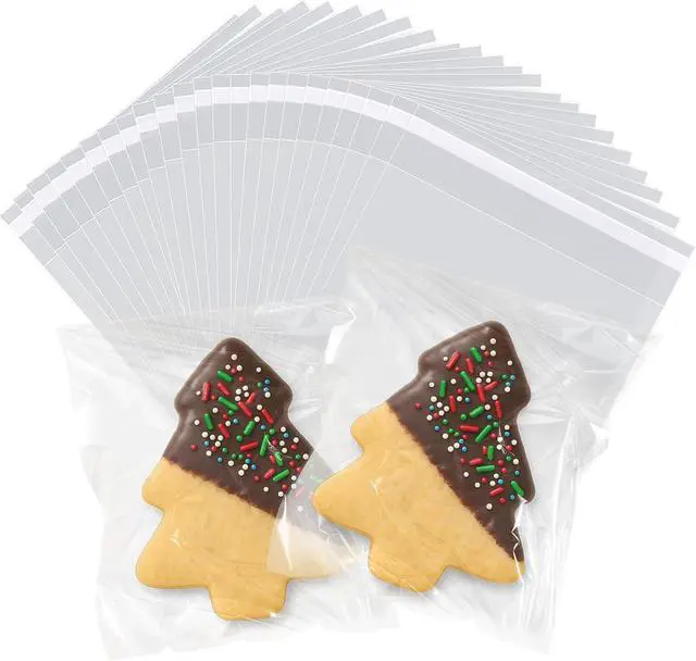 Main image of WIKDAY 200PCS Cookie Bags 4x4 Inches Clear Self Sealing Cellophane Bags