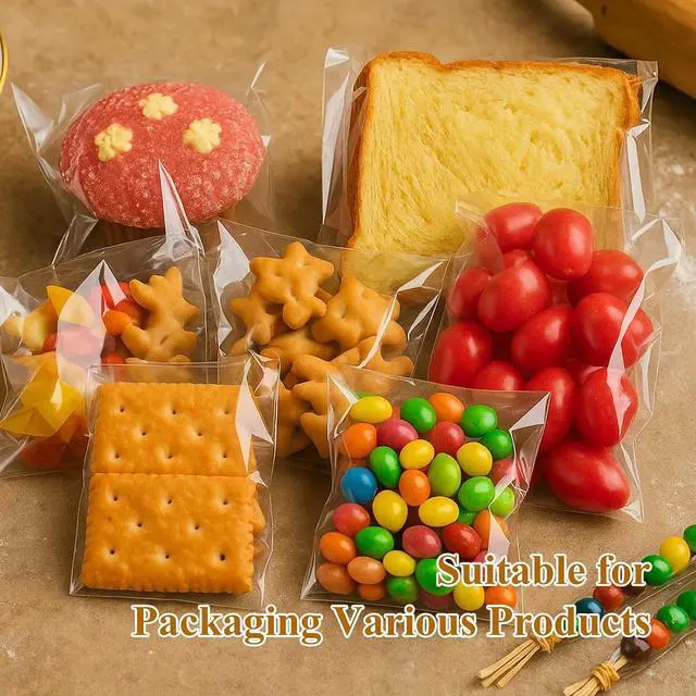 Alt view image 7 of 7 - WIKDAY 200PCS Cookie Bags 3x5 Inches Clear Self Sealing Cellophane Bags