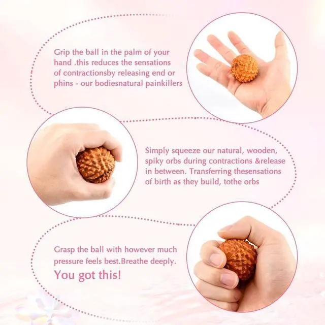 Alt view image 5 of 7 - Birth Comb Acupressure Massage Ball Set, Wooden Labor Comb for Labor Pain Reliefs, Natural Labors and Delivery Essentials, New Mom Gifts Birthing Combs Hospital Bag Must Haves