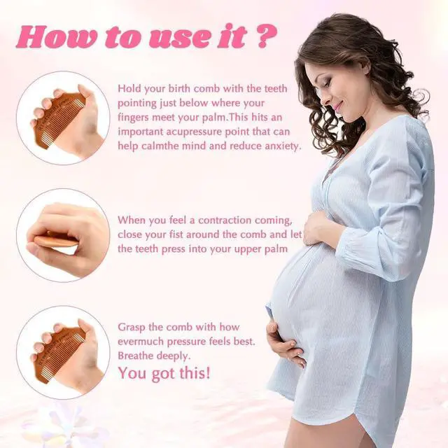 Alt view image 6 of 7 - Birth Comb Acupressure Massage Ball Set, Wooden Labor Comb for Labor Pain Reliefs, Natural Labors and Delivery Essentials, New Mom Gifts Birthing Combs Hospital Bag Must Haves