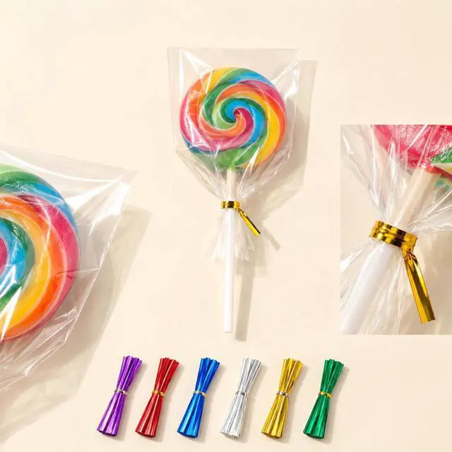 Alt view image 2 of 7 - 3x4 Small Treat Bags with Ties 200 Clear Mini Candy Favor Bags