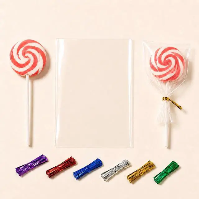 Alt view image 3 of 7 - 3x4 Small Treat Bags with Ties 200 Clear Mini Candy Favor Bags