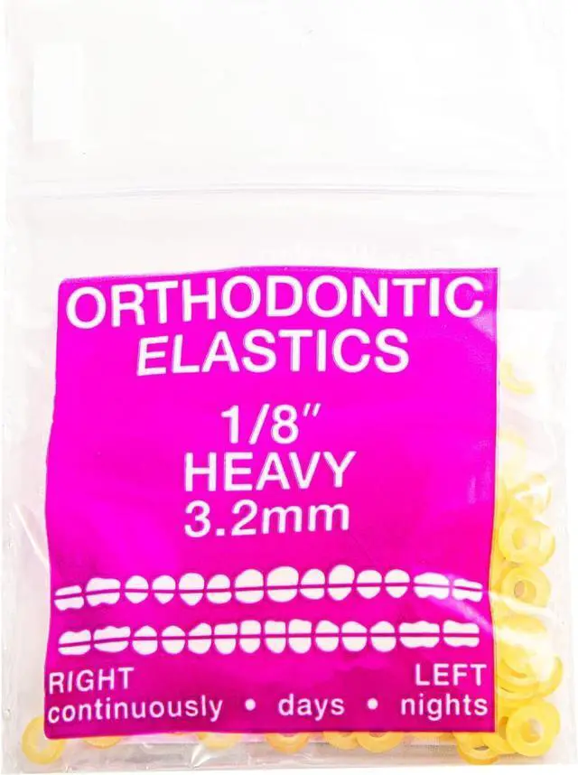 Main image of JMU Orthodontic Elastics 1/8 Heavy, 100 Pack Intraoral Dental Rubber Bands