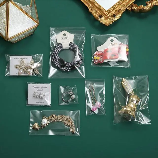 Alt view image 3 of 7 - 200 Pcs 1.5" x 1.5" Thick Small Clear Resealable Cello Seal Cellophane Bags Self Adhesive Packing Jewelry Bead Necklace Ring Poly Cellophane Bag