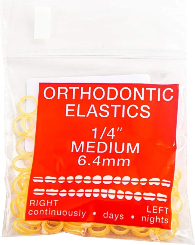Main image of JMU Orthodontic Elastics 1/4 Medium, 100 Pack Intraoral Dental Rubber Bands