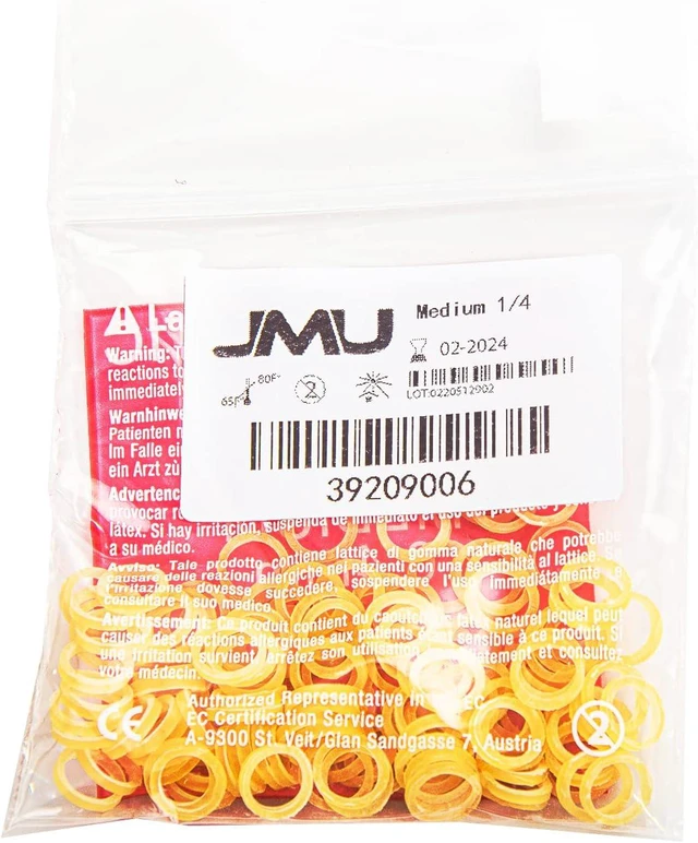Alt view image 7 of 7 - JMU Orthodontic Elastics 1/4 Medium, 100 Pack Intraoral Dental Rubber Bands