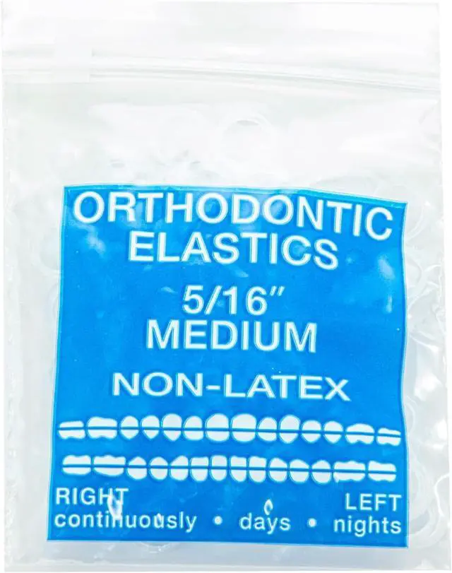 Main image of JMU Orthodontic Elastics 5/16 Medium, 100 Pack Dental Rubber Bands