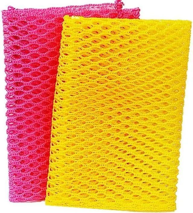 Main image of Innovative Dish Washing Net Cloths / Scourer - 100% Odor Free / Quick Dry - No More Sponges with Mildew Smell - Perfect Scrubber for Washing Dishes - 11 by 11 inches - 2PCS - Pink/Yellow