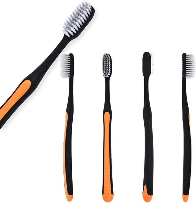 Alt view image 3 of 7 - ADA Cavity Defense Activated Charcoal Toothbrush 5 Pack Ultra-Soft Flosspick Bristle for Sensitive Teeth & Gums, Aids in Teeth Whitening, Extra Soft, Slim Grip (5 Count)