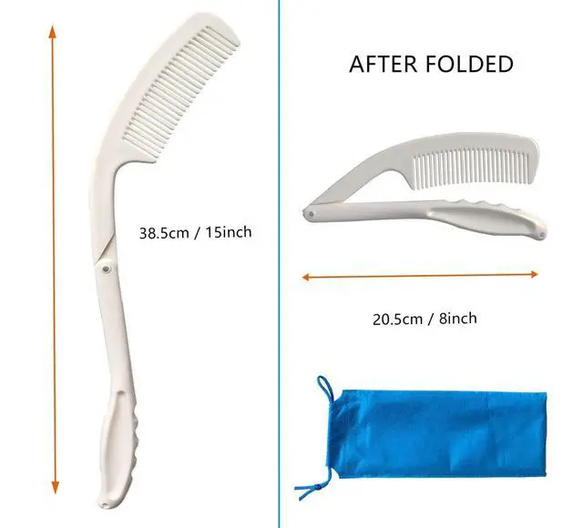Alt view image 2 of 6 - Foldable Long Handled Comb(2PK) - Long Reach Handle Combs Hair