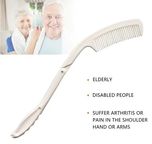 Alt view image 5 of 6 - Foldable Long Handled Comb(2PK) - Long Reach Handle Combs Hair