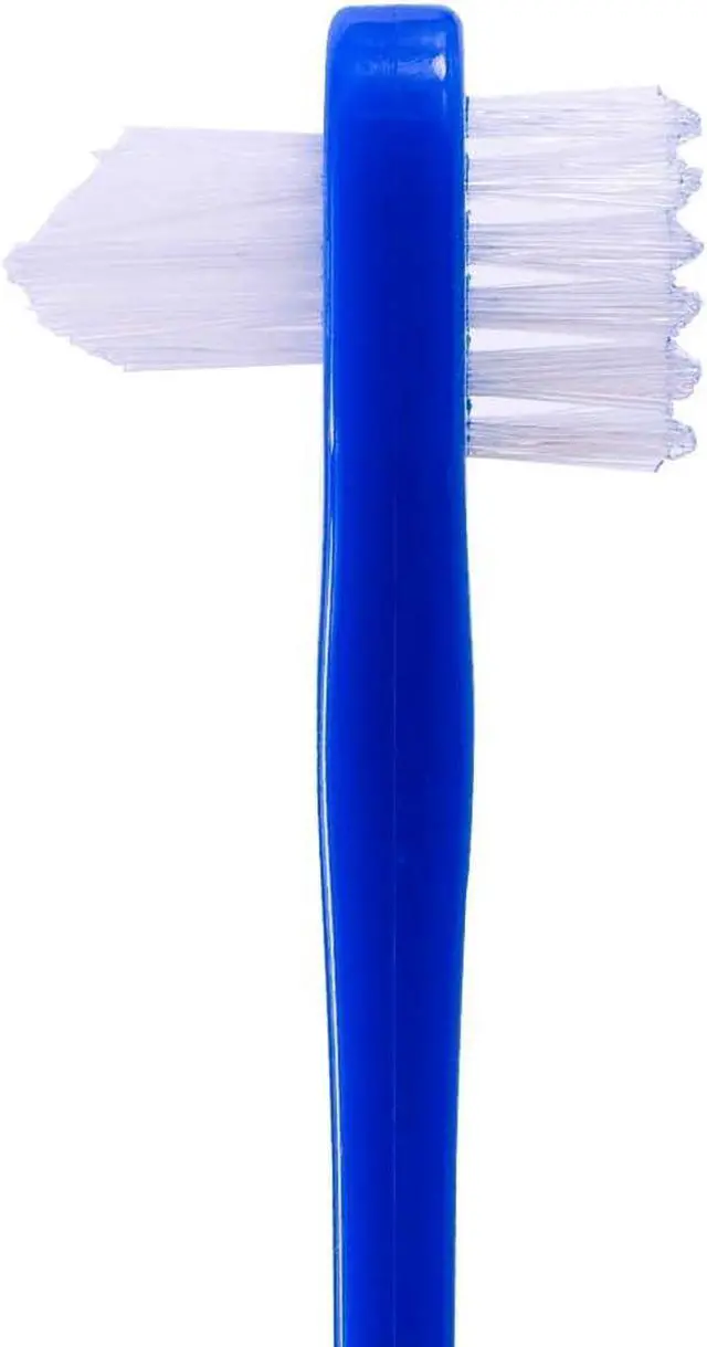 Alt view image 4 of 6 - OASISGUEST Denture Cleaning Brush Set, T-Shaped Special Toothbrush, Hard Toothbrush, for Denture Care (Blue, Red, White, 3 Count (Pack of 1))