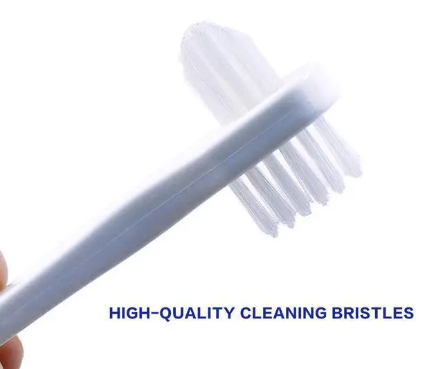 Alt view image 6 of 6 - OASISGUEST Denture Cleaning Brush Set, T-Shaped Special Toothbrush, Hard Toothbrush, for Denture Care (Blue, Red, White, 3 Count (Pack of 1))