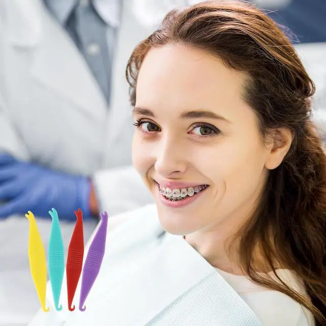 Alt view image 4 of 6 - JMU 20Pcs Braces Rubber Band Tool, Dental Elastic Rubber Bands Placers for Braces, Disposable Plastic Orthodontic Elastic Placers Multi-color