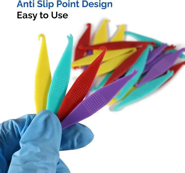 Alt view image 2 of 6 - JMU 20Pcs Braces Rubber Band Tool, Dental Elastic Rubber Bands Placers for Braces, Disposable Plastic Orthodontic Elastic Placers Multi-color