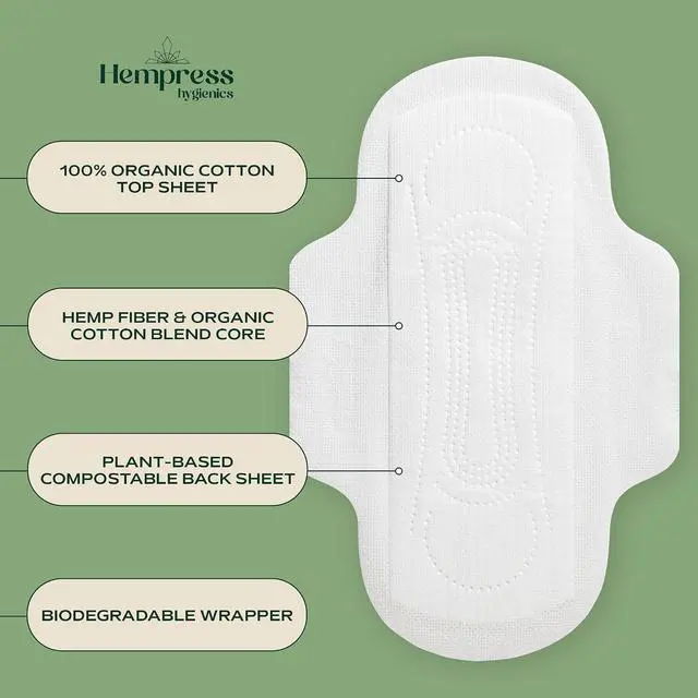 Alt view image 2 of 7 - Organic Sanitary Pads for Women, Slim (Regular, 12 Ct)