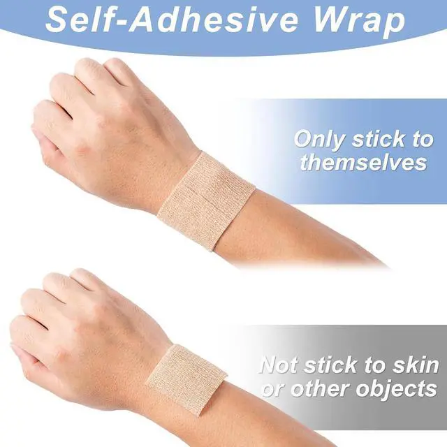 Alt view image 4 of 7 - 16 Pack Self Adhesive Bandage Wraps,2" X 5 Yards Elastic Bandage Wrap