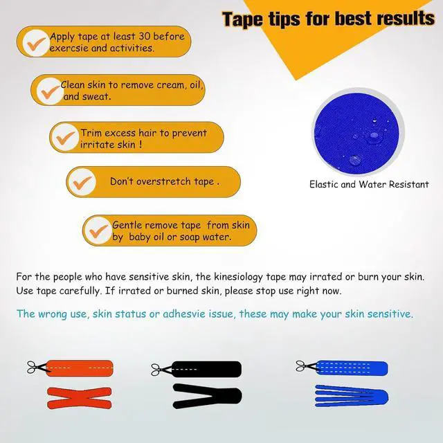 Alt view image 7 of 7 - 2 Pack Kinesiology Tape Precut, 40 Athletic Strips for Knee Shoulder
