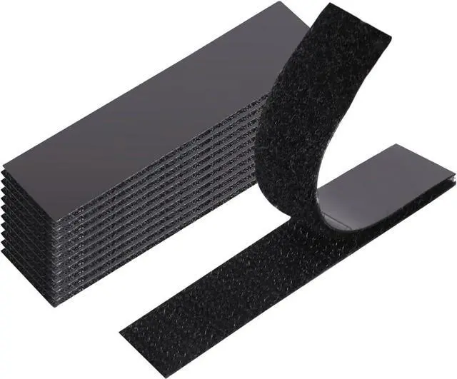 Main image of Narrow Hook and Loop Tape Strips with Adhesive Back, 10 Sets(20pcs) 0.6x2.8 inches Double-Sided Strength Sticky Fastener Interlocking Mounting Tape Heavy Duty for Classroom Home Office Crafts DIY Use