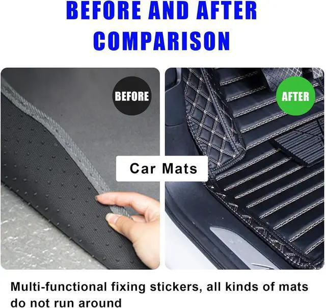 Alt view image 4 of 6 - 10 PCS Hook and Loop Mounting Strips with Adhesive, 2"×2" Heavy Duty Tape Strip, Multi-Purpose Carpet Rug Fastener Mounting Tape for Power Strip, Car Sun Visor, Floor Mat