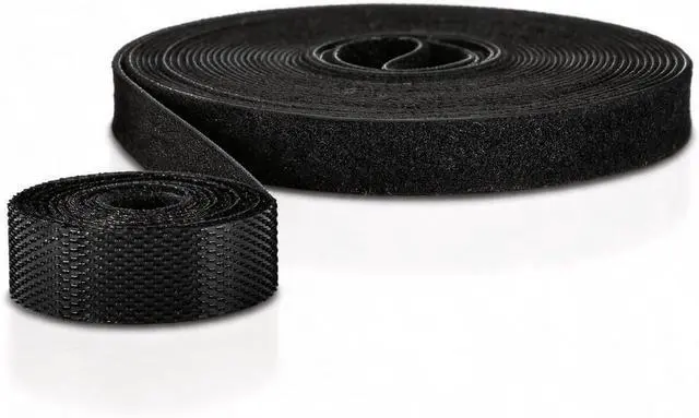 Main image of Hook and Loop Tape, Nylon Double Sided Reusable Hook & Loop Cable Straps Roll for Home & Office Bundling Fastening Storage and Collected Management Cable Tie Magic Tapes (3/8" x 16.5Ft Black)