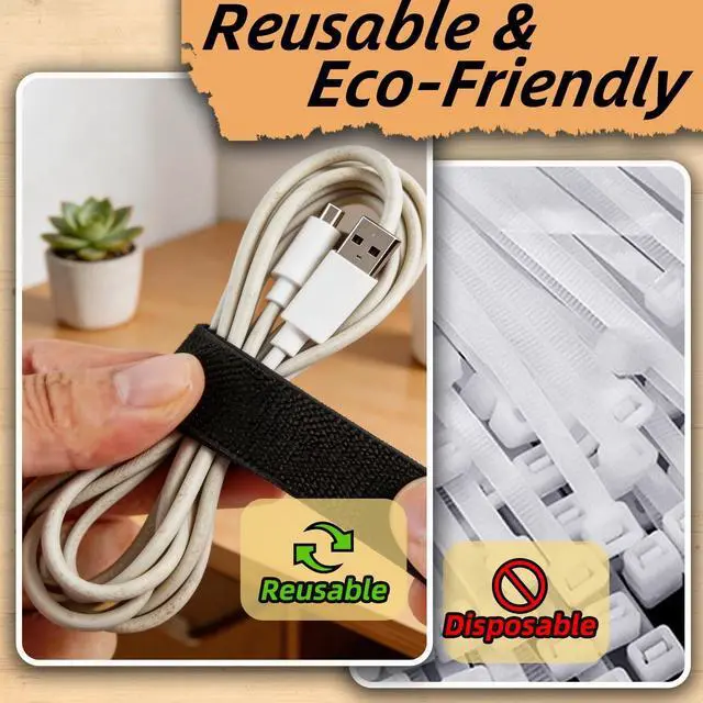 Alt view image 6 of 7 - Hook and Loop Tape, Nylon Double Sided Reusable Hook & Loop Cable Straps Roll for Home & Office Bundling Fastening Storage and Collected Management Cable Tie Magic Tapes (3/8" x 16.5Ft Black)