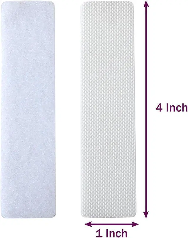 Alt view image 2 of 6 - 24 Sets 1x4 Inch Hook and Loop Strips with Adhesive Self Adhesive Fasteners Mounting Tape for Home or Office Use - Instead of Holes and Screws, White