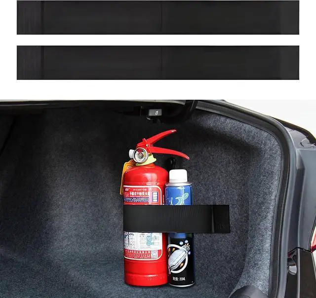 Main image of 2PCS Elastic Car Trunk Organizer Straps with Hook and Loop Tape, SUV Trunk Storage Organizer Straps, Cargo Storage Strap for Sedan RV Van, Universal Interior Car Accessories (7.9 Inch+1 Pocket)