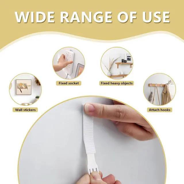 Alt view image 3 of 6 - Medium Picture Hanging Strips, Hook and Loop Tape, Picture Hanger Damage Free, Waterproof Adhesive Strips for Frame Hanging and Christmas Decorations (Modern, M-24 Pairs)