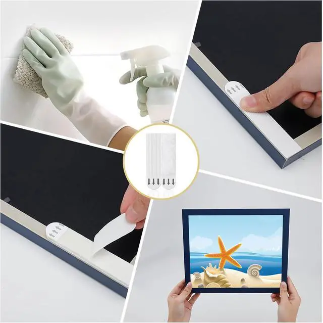 Alt view image 4 of 6 - Medium Picture Hanging Strips, Hook and Loop Tape, Picture Hanger Damage Free, Waterproof Adhesive Strips for Frame Hanging and Christmas Decorations (Modern, M-24 Pairs)