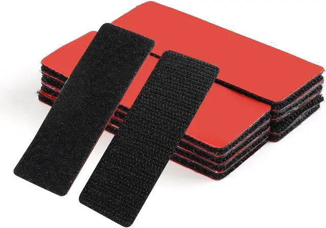 Alt view image 7 of 7 - 10 Set Heavy Duty Hook and Loop Strips, 1.2 x 3.2 Inch Black, Strips with Adhesive,Waterproof Heat Resistant for Indoor Outdoor Use on Walls, Car Outdoor Indoor
