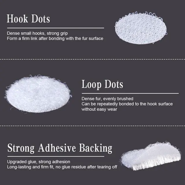 Alt view image 3 of 7 - 504 Pairs Self-Adhesive Hook and Loop Dots, Double-Sided Adhesive | Tape Stickers, Removable Adhesive Sticker Traceless, Waterproof DIY Stickers Crafts Dots Round Pads for Home School Office