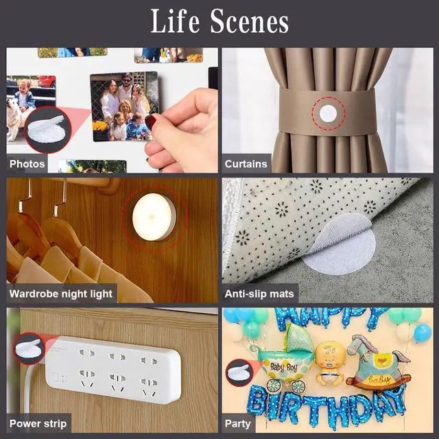 Alt view image 5 of 7 - 504 Pairs Self-Adhesive Hook and Loop Dots, Double-Sided Adhesive | Tape Stickers, Removable Adhesive Sticker Traceless, Waterproof DIY Stickers Crafts Dots Round Pads for Home School Office