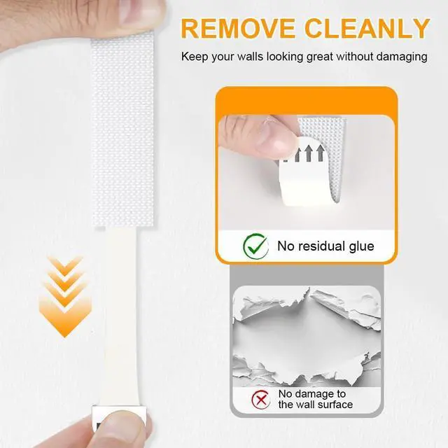 Alt view image 4 of 7 - Picture Hanging Strips Heavy Duty, 15-Pairs(30 Strips) Medium | Adhesive Hook &Loop Mounting Tapes Damage Free No Nails Picture Hangers for Frame Hanging Poster Strips Christmas Decorations