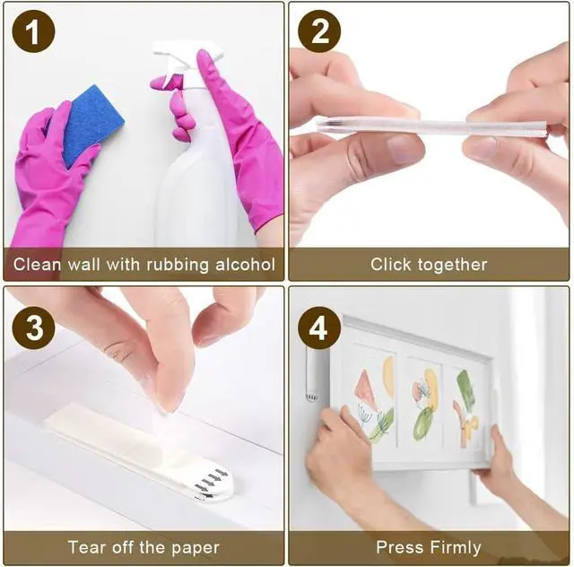 Alt view image 5 of 7 - Picture Hanging Strips Heavy Duty, 15-Pairs(30 Strips) Medium | Adhesive Hook &Loop Mounting Tapes Damage Free No Nails Picture Hangers for Frame Hanging Poster Strips Christmas Decorations