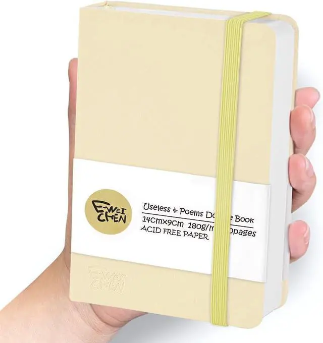 Main image of Mix Media Pad,3.5"x5.5" Small Hardcover Leather Art Sketchbook,60 Sheets(112lb/180gsm) Heavyweight Acid Free Artistic Painting Drawing Sketching Paper, Handy Pocket Journal Sketchbook.Beige