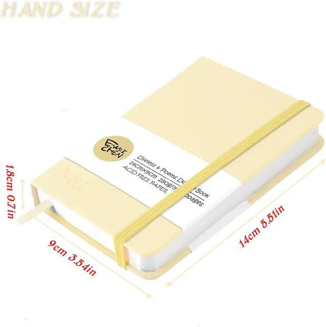 Alt view image 2 of 6 - Mix Media Pad,3.5"x5.5" Small Hardcover Leather Art Sketchbook,60 Sheets(112lb/180gsm) Heavyweight Acid Free Artistic Painting Drawing Sketching Paper, Handy Pocket Journal Sketchbook.Beige
