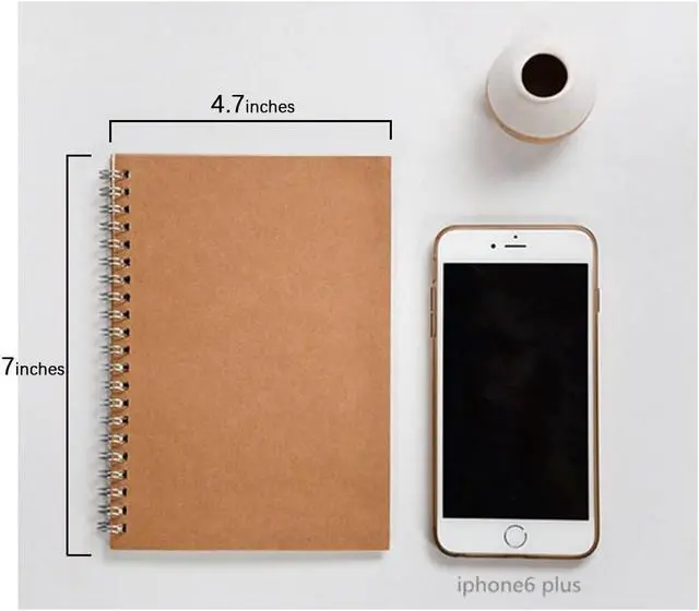 Alt view image 3 of 6 - Soft Cover Spiral Notebook Journal 2-Pack, Blank Sketch Book Pad, Wirebound Memo Notepads Diary Notebook Planner with Unlined Paper, 100 Pages/ 50 Sheets, 7Inchx 4.75Inch (Brown and Black)