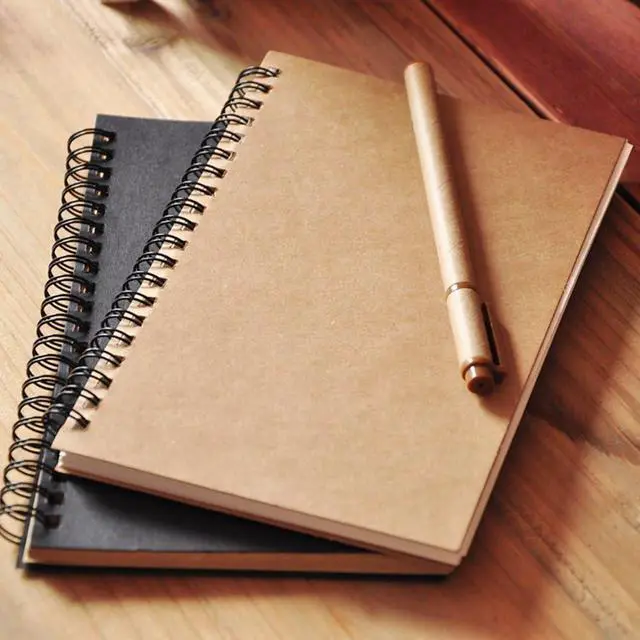 Alt view image 4 of 6 - Soft Cover Spiral Notebook Journal 2-Pack, Blank Sketch Book Pad, Wirebound Memo Notepads Diary Notebook Planner with Unlined Paper, 100 Pages/ 50 Sheets, 7Inchx 4.75Inch (Brown and Black)