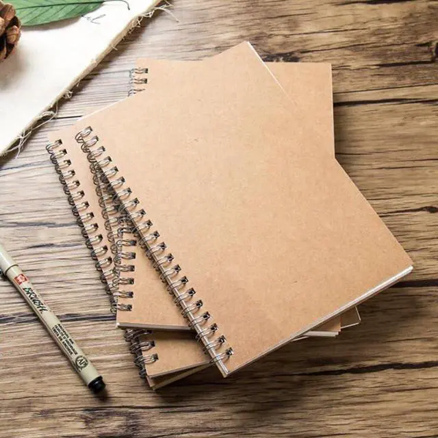 Alt view image 5 of 6 - Soft Cover Spiral Notebook Journal 2-Pack, Blank Sketch Book Pad, Wirebound Memo Notepads Diary Notebook Planner with Unlined Paper, 100 Pages/ 50 Sheets, 7Inchx 4.75Inch (Brown and Black)