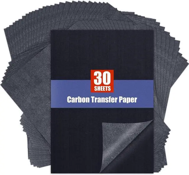 Main image of Carbon Paper for Tracing Transfer Paper, 30 Pcs Black Graphite Copy Paper | A4 8.3 X 11.8 Inch, for Tracing Drawing Patterns on Wood Projects Canvas Fabric Lettering Sketching Art Supplies