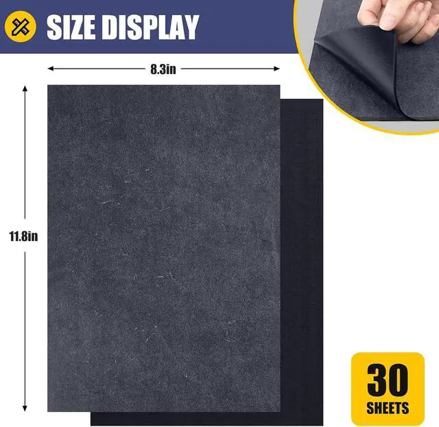 Alt view image 2 of 7 - Carbon Paper for Tracing Transfer Paper, 30 Pcs Black Graphite Copy Paper | A4 8.3 X 11.8 Inch, for Tracing Drawing Patterns on Wood Projects Canvas Fabric Lettering Sketching Art Supplies