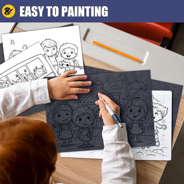 Alt view image 3 of 7 - Carbon Paper for Tracing Transfer Paper, 30 Pcs Black Graphite Copy Paper | A4 8.3 X 11.8 Inch, for Tracing Drawing Patterns on Wood Projects Canvas Fabric Lettering Sketching Art Supplies