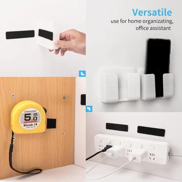 Alt view image 4 of 7 - 16 Sets Hook and Loop Tape, 1"x 4" Sticky Back, Heavy Duty | Double-Sided, Holds 13 lb, Adhesive Strip, Nylon, Picture Hanging Strips Fastener for Mounting Hanging, Glass, Tile, Metal