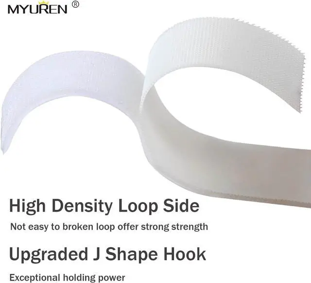 Alt view image 2 of 4 - Sew on Hook and Loop Strips 3/4 Inch x 5 Yards, White | Upgrade Material Close-to-Skin, Easy to Sew, Excellent Grip, Non-Adhesive Back Nylon Fabric Fastener for Sewing and DIY