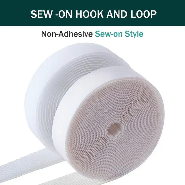 Alt view image 4 of 4 - Sew on Hook and Loop Strips 3/4 Inch x 5 Yards, White | Upgrade Material Close-to-Skin, Easy to Sew, Excellent Grip, Non-Adhesive Back Nylon Fabric Fastener for Sewing and DIY